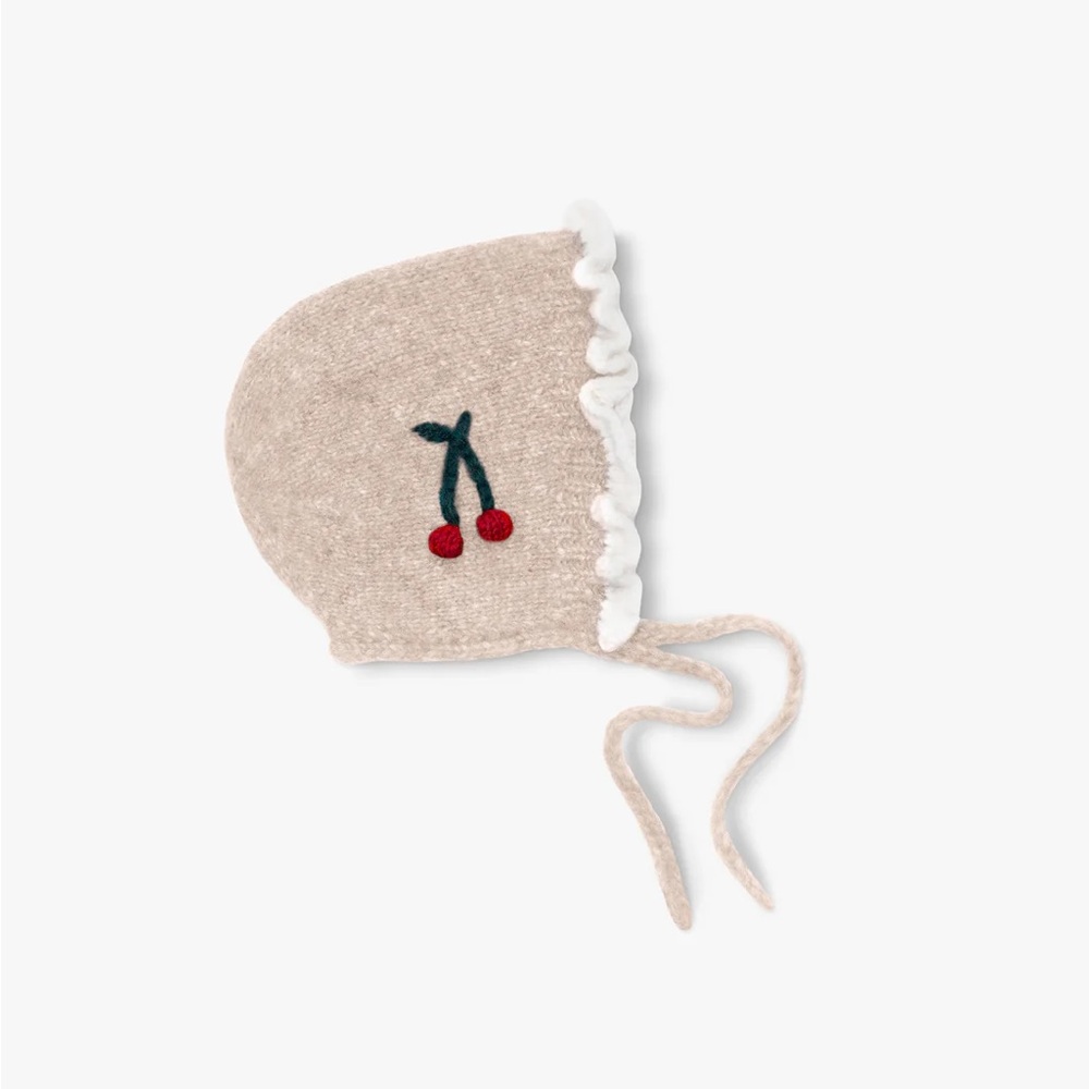 Olivimilly Charming Wheat Kids Bonnet with Cherry Design